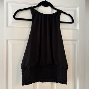 Express Blouse - Black - High Neck with Drop Waist - M - NWOT